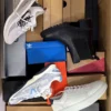 The photo shows a package with footwear in the category CS.