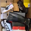 The photo shows a package with footwear in the category CS.