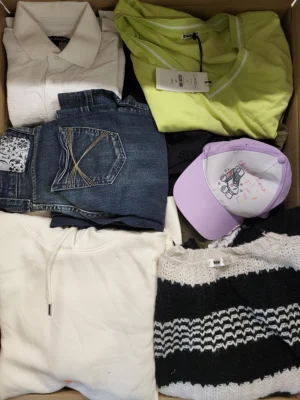 The photo shows a package with clothing in the category TSC.