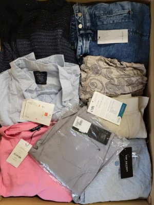 The photo shows a package with clothing in the category TSC.
