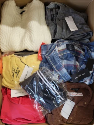 The photo shows a package with clothing in the category TSC.