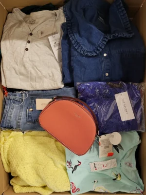 The photo shows a package with clothing in the category TSC.