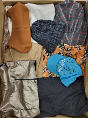 The photo shows a package with clothing in the category TSC.