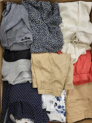 The photo shows a package with clothing in the category TSC.