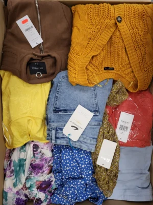The photo shows a package with clothing in the category TSC.