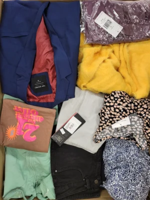 The photo shows a package with clothing in the category TSC.