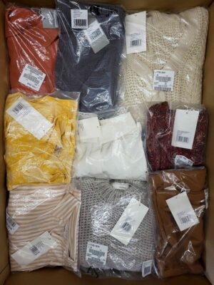 The photo shows a package with clothing in the category YA.