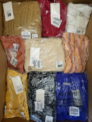 The photo shows a package with clothing in the category YA.