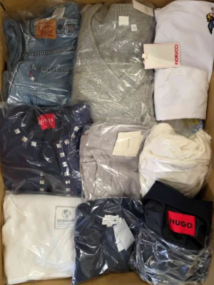 The photo shows a package with clothing in the category B.