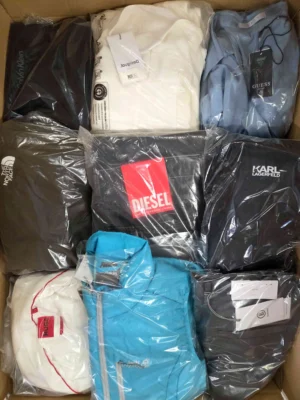 The photo shows a package with clothing in the category B.