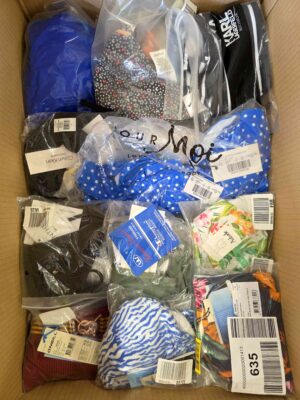 The photo shows a package with clothing in the category ABW.