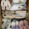The photo shows a package with footwear in the category BSU.
