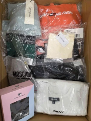The photo shows a package with clothing in the category AU.
