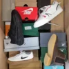 The photo shows a package with footwear in the category CS.
