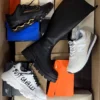 The photo shows a package with footwear in the category CS.