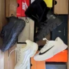 The photo shows a package with footwear in the category CS.