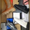 The photo shows a package with footwear in the category CS.