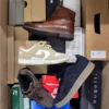 The photo shows a package with footwear in the category CS.