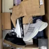 The photo shows a package with footwear in the category CS.