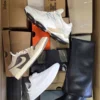 The photo shows a package with footwear in the category CS.