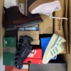 The photo shows a package with footwear in the category CS.
