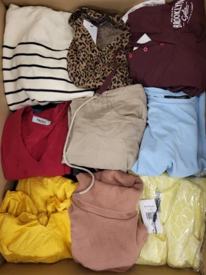 The photo shows a package with clothing in the category TSC.