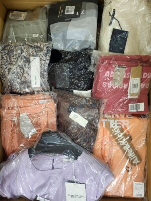 The photo shows a package with clothing in the category AW.