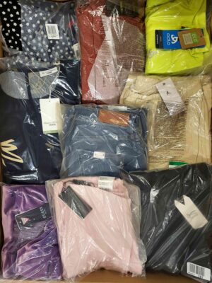 The photo shows a package with clothing in the category AW.