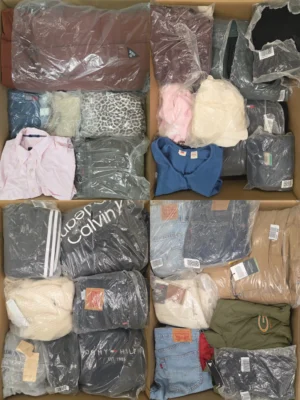 The photo shows a package with clothing in the category D.