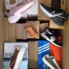 The photo shows a package with footwear in the category AS.