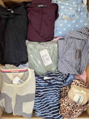 The photo shows a package with clothing in the category U.