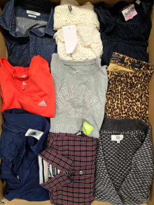 The photo shows a package with clothing in the category U.