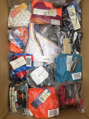 The photo shows a package with clothing in the category ABW.