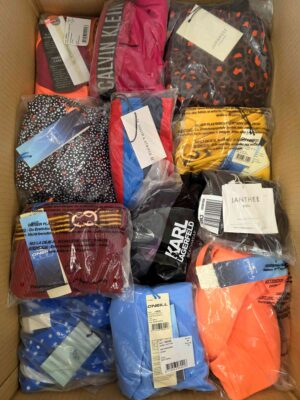 The photo shows a package with clothing in the category ABW.