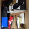 The photo shows a package with footwear in the category BS.