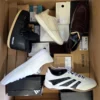 The photo shows a package with footwear in the category BS.