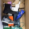 The photo shows a package with footwear in the category BS.