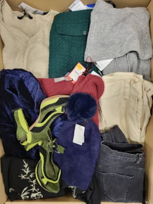 The photo shows a package with clothing in the category TSC.