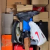 The photo shows a package with footwear in the category CS.