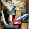 The photo shows a package with footwear in the category CS.