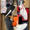 The photo shows a package with footwear in the category CS.