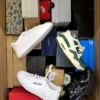 The photo shows a package with footwear in the category CS.