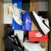 The photo shows a package with footwear in the category CS.