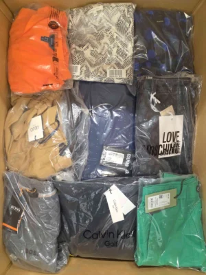 The photo shows a package with clothing in the category AP.