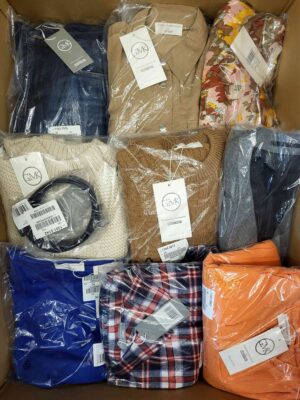 The photo shows a package with clothing in the category YA.