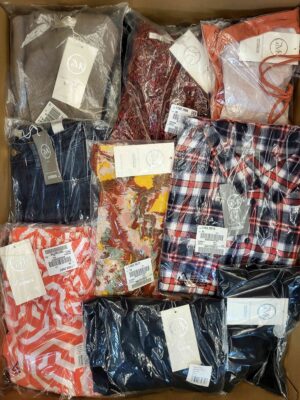 The photo shows a package with clothing in the category YA.