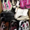 The photo shows a package with footwear in the category SH.