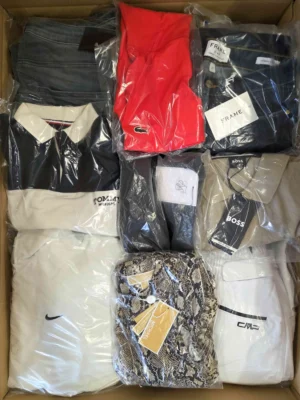 The photo shows a package with clothing in the category B.