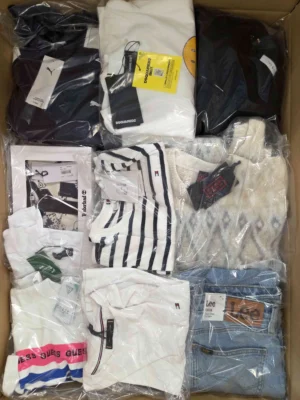 The photo shows a package with clothing in the category B.