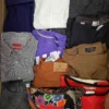 The photo shows a package with clothing in the category U.